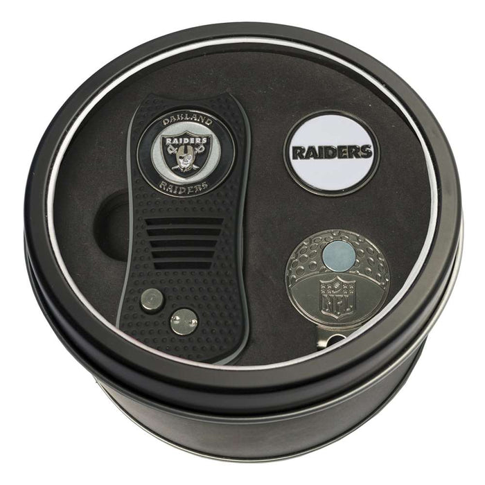 Oakland Raiders Golf Tin Set - Switchblade, Cap Clip, Marker 32157