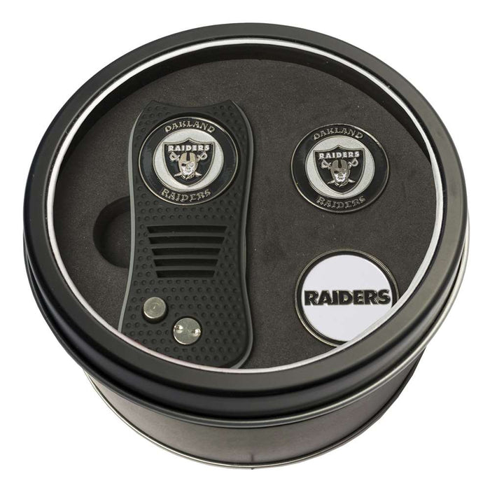 Oakland Raiders Golf Tin Set - Switchblade, 2 Markers 32159