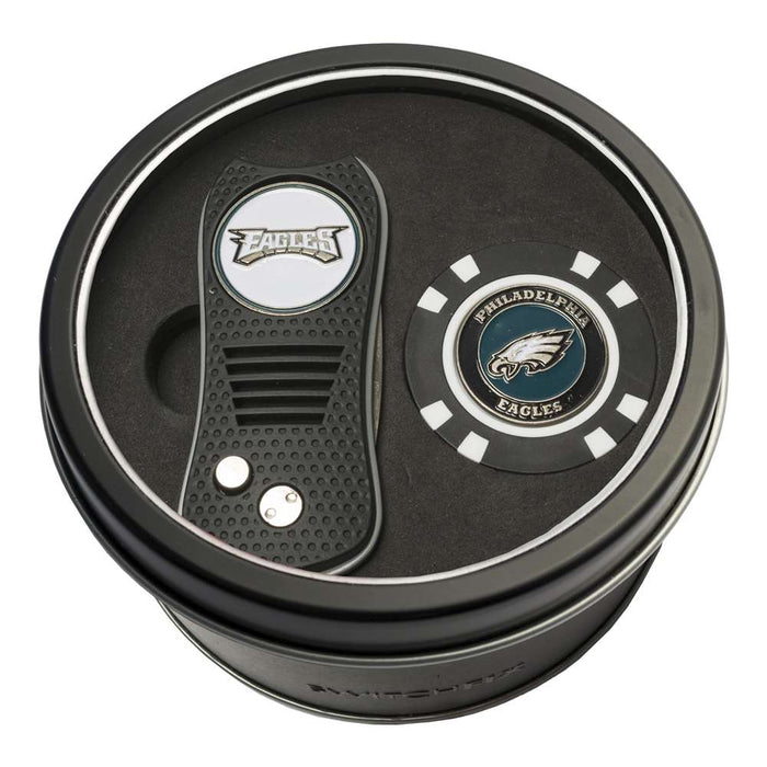 Philadelphia Eagles Golf Tin Set - Switchblade, Golf Chip