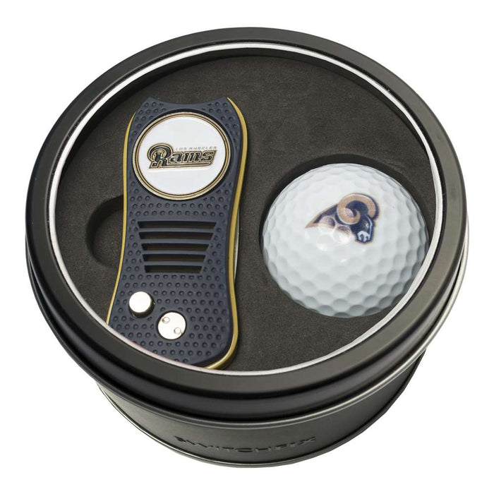Los Angeles Rams Golf Tin Set - Switchblade, Golf Ball