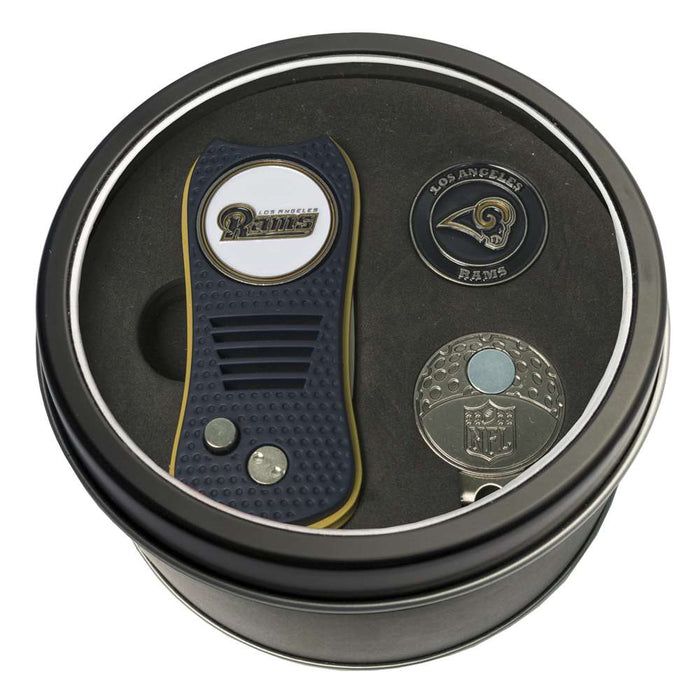 Los Angeles Rams Golf Tin Set - Switchblade, Cap Clip, Marker 32557