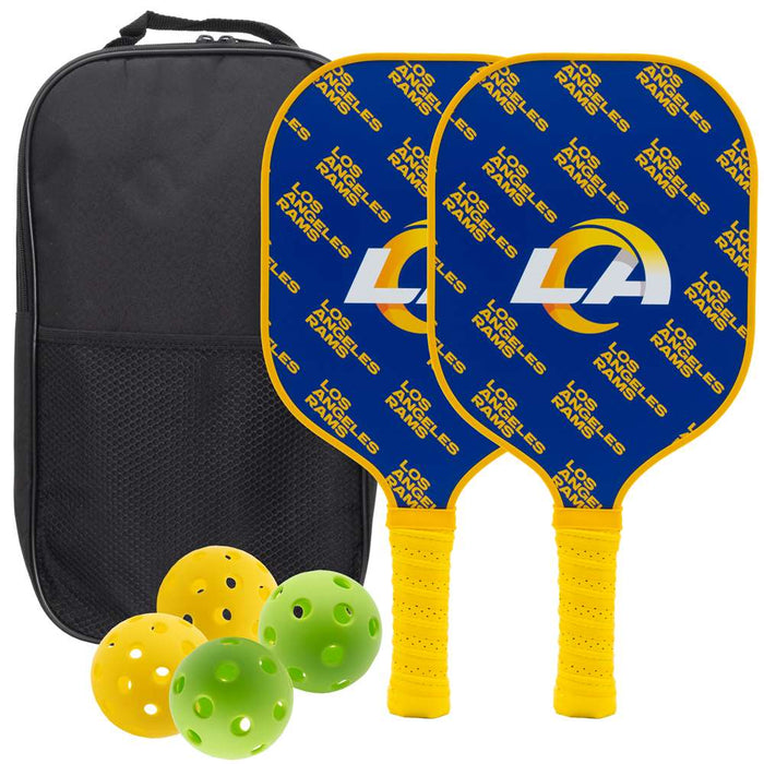 Los Angeles Rams Carbon Fiber Pickleball Paddle Set 637556200976