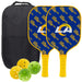 Los Angeles Rams Carbon Fiber Pickleball Paddle Set 637556200976