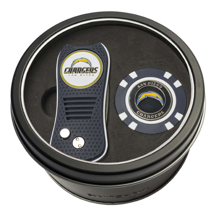 Los Angeles Chargers Golf Tin Set - Switchblade, Golf Chip