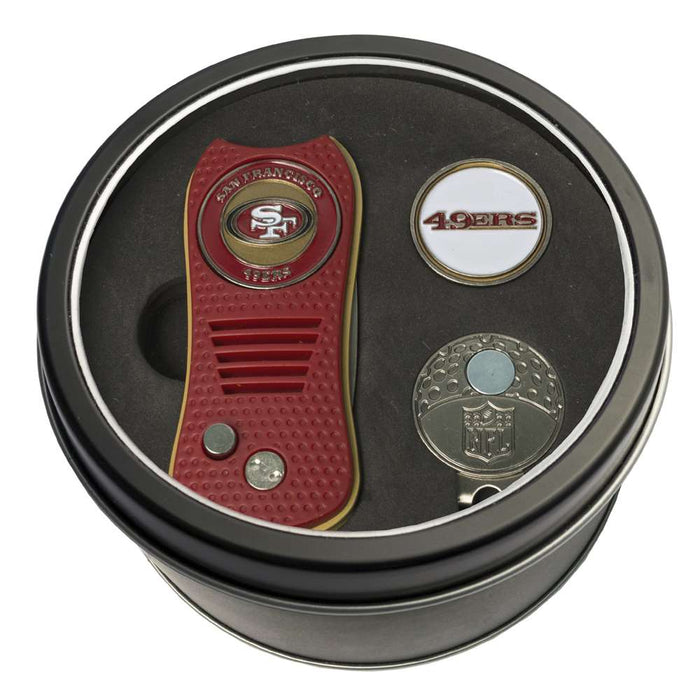 San Francisco 49ers Golf Tin Set - Switchblade, Cap Clip, Marker 32757
