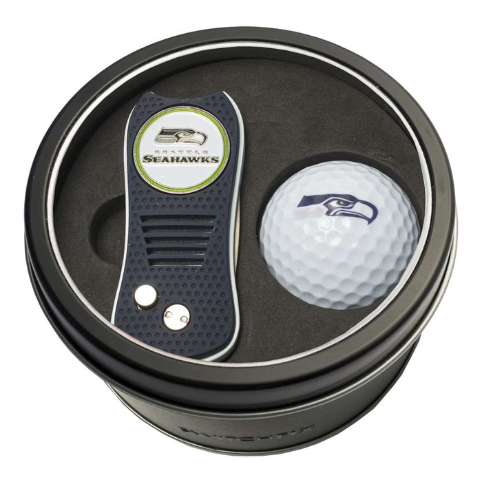 Seattle Seahawks Golf Tin Set - Switchblade, Golf Ball