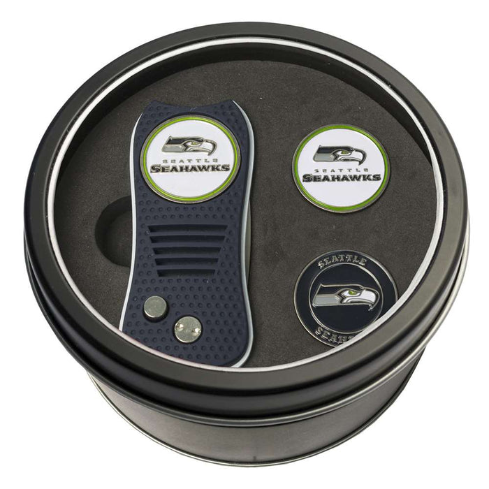 Seattle Seahawks Golf Tin Set - Switchblade, 2 Markers 32859