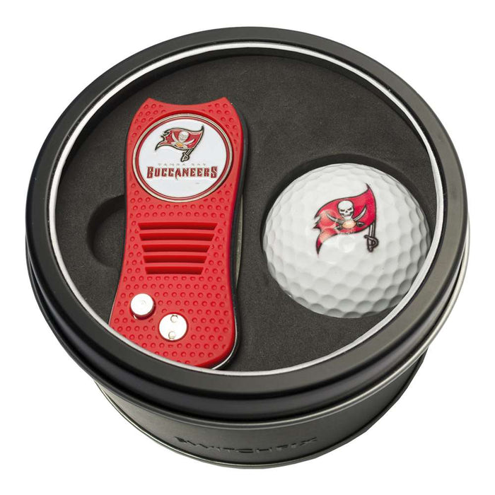 Tampa Bay Buccaneers Golf Tin Set - Switchblade, Golf Ball