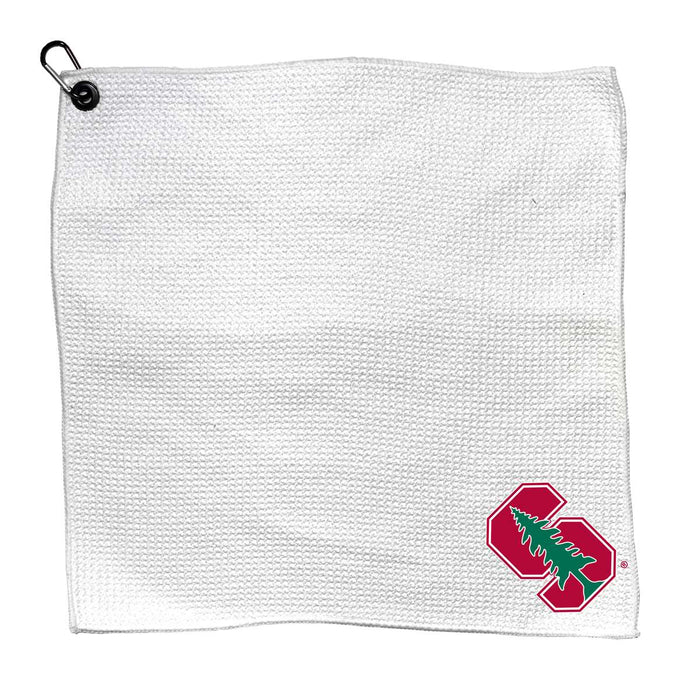 Stanford Cardinal Microfiber Towel - 15" x 15" (White)