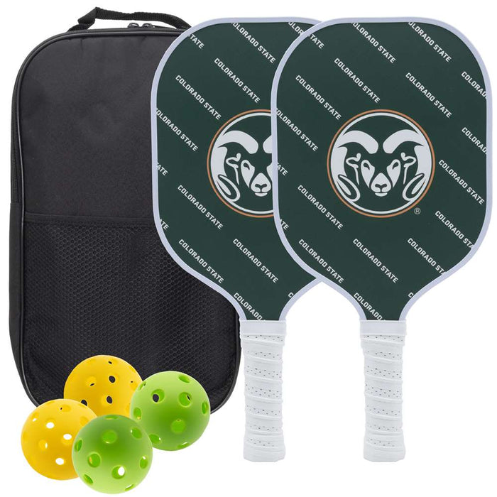 Colorado State Rams Carbon Fiber Pickleball Paddle Set