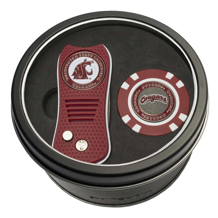 Washington State University Cougars Golf Tin Set - Switchblade, Golf Chip