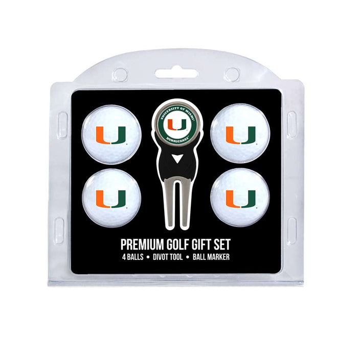Miami Hurricanes Golf 4 Ball Gift Set 47106