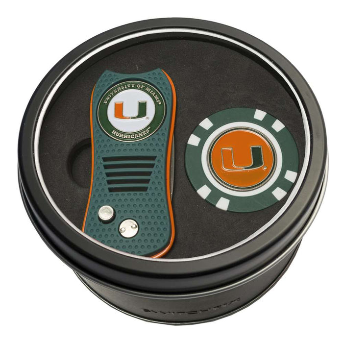 Miami Hurricanes Golf Tin Set - Switchblade, Golf Chip