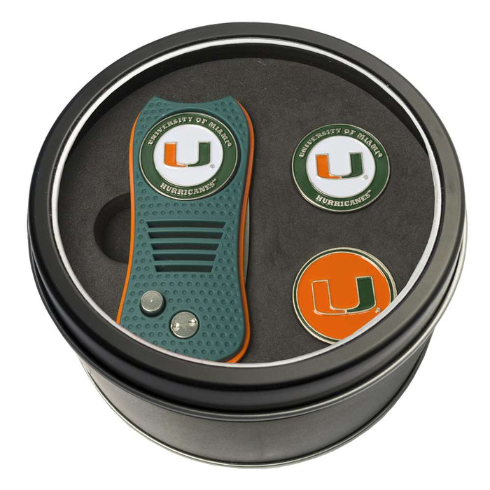 Miami Hurricanes Golf Tin Set - Switchblade, 2 Markers 47159