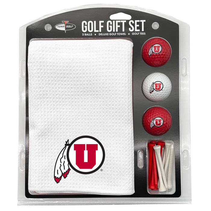 Utah Utes 16" X 40" Microfiber Towel Golf Gift Set - White