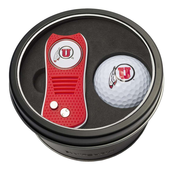 Utah Utes Golf Tin Set - Switchblade, Golf Ball