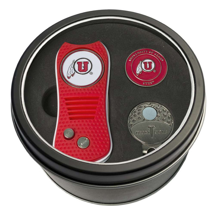 Utah Utes Golf Tin Set - Switchblade, Cap Clip, Marker 80557