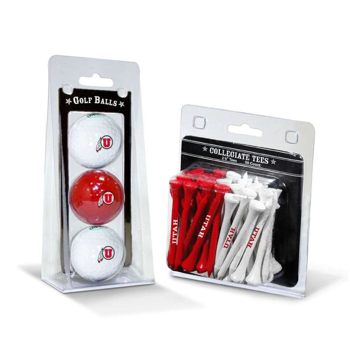 Utah Utes 3 Ball Pack and 50 Tee Pack