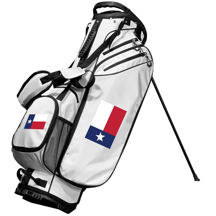 Texas State Flag Birdie Stand Golf Bag -  White