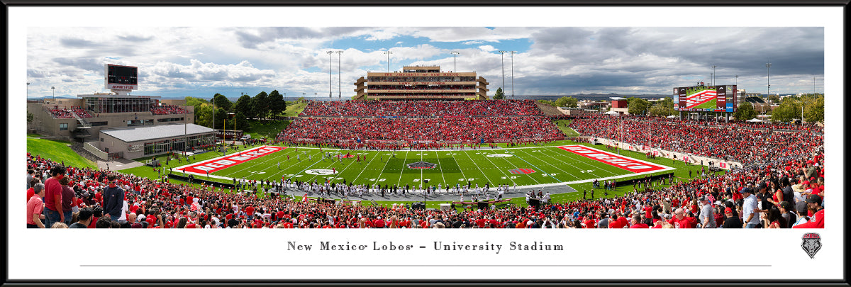 New Mexico Lobos University Stadium Panoramic Picture Standard Frame - 40 1/4" X 13 3/4"