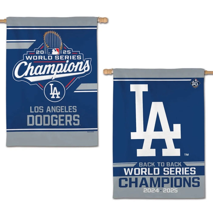 Los Angeles Dodgers 2025 World Series Champions 2- Sided 28X40 Vertical Flag