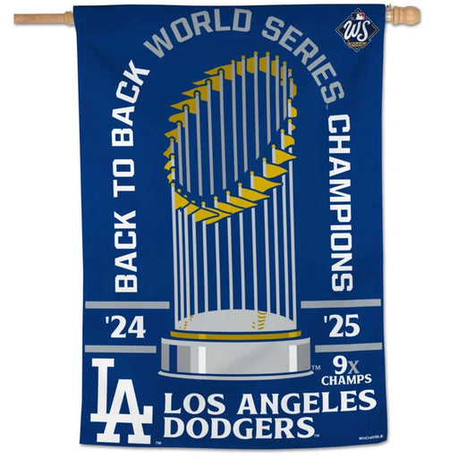 Los Angeles Dodgers 2025 World Series Champions 28X40 Vertical Banner