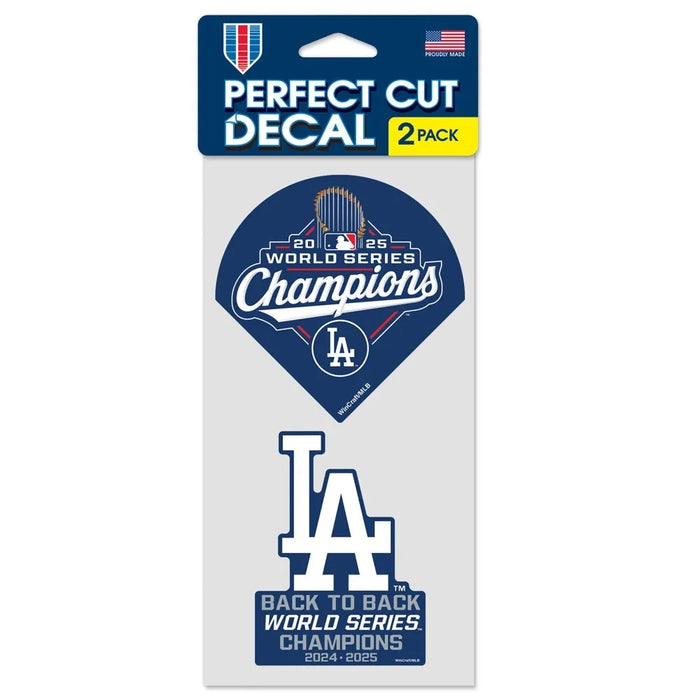 Los Angeles Dodgers 2025 World Series Champions Perfect Cut Decals 4X4 (6 Pack)
