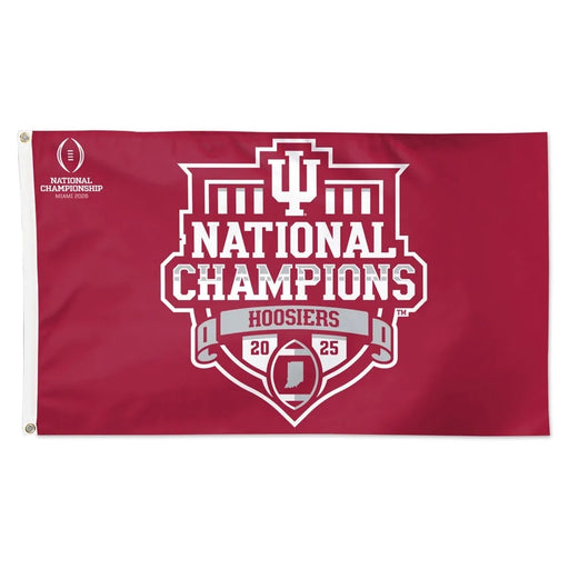 Indiana Hoosiers 2025 BCS Football National Champions Deluxe Flag 3ft X 5ft