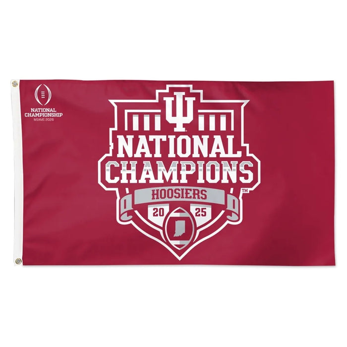 Indiana Hoosiers 2025 BCS Football National Champions Deluxe Flag 3ft X 5ft