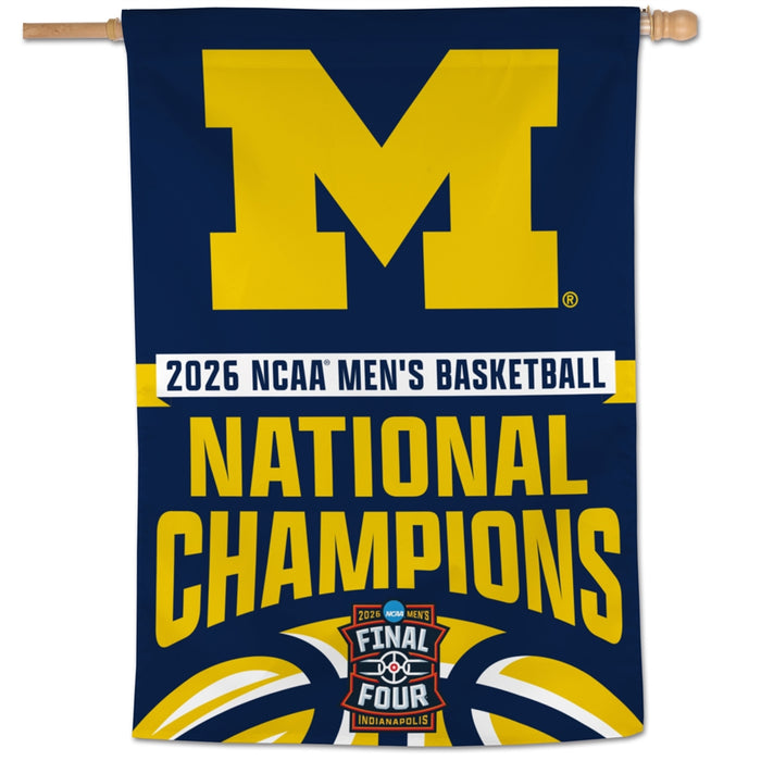Michigan Wolverines 2026 Men's Basketball National Champions Vertical Banner 28X40 in.