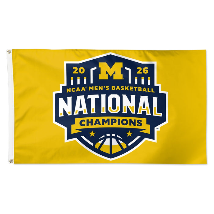 Michigan Wolverines 2026 Men's Basketball National Champions Deluxe Flag 3X5 ft.