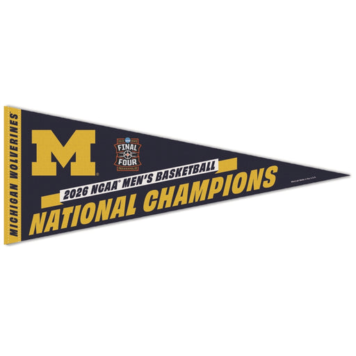 Michigan Wolverines 2026 Men's Basketball National Champions Premium Pennant 12X30 - 2 Pack