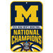 Michigan Wolverines 2026 Men's Basketball National Champions Plastic Sign 17X11 in.
