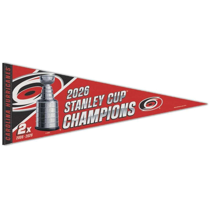 Carolina Hurricanes 2026 NHL Stanley Cup Champions Premium Pennant 12X30 in.