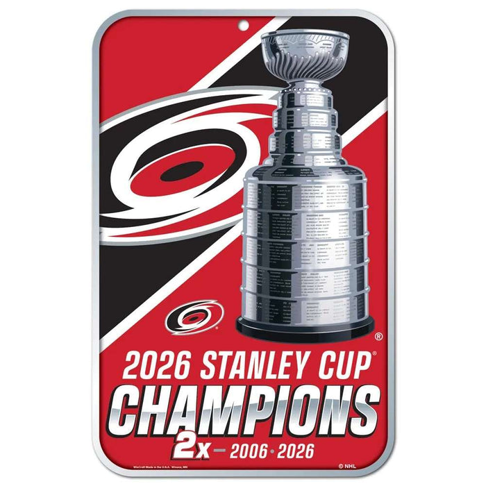 Carolina Hurricanes 2026 NHL Stanley Cup Champions 11X17 in Indoor-Outdoor Sign