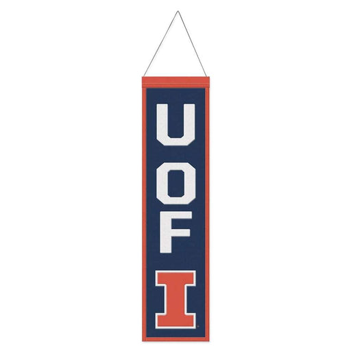 Illinois Fighting Illini Wool Banner 8X32 in.