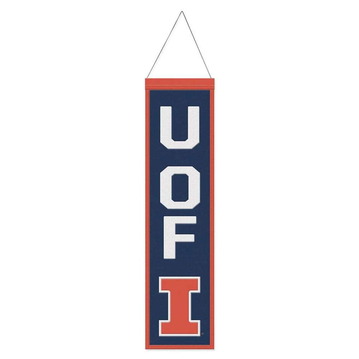 Illinois Fighting Illini Wool Banner 8X32 in.