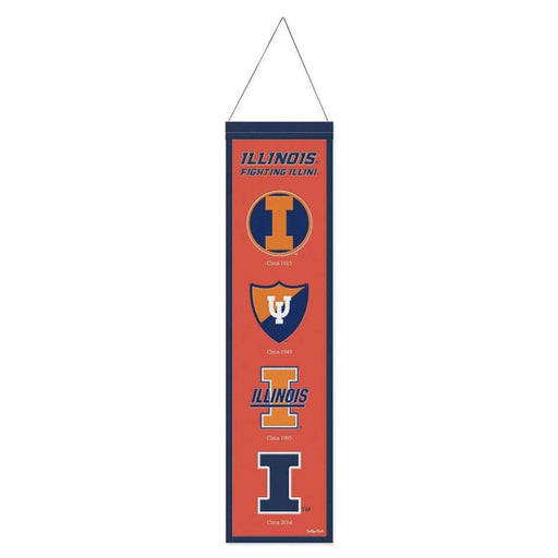 Illinois Fighting Illini Wool Banner 8X32 in.