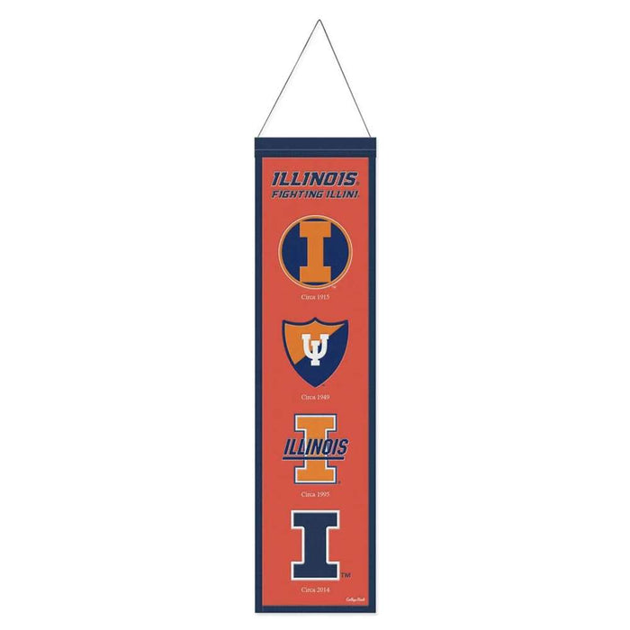 Illinois Fighting Illini Wool Banner 8X32 in.