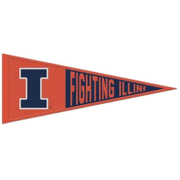 Illinois Fighting Illini Wool Pennant 13X32 in.