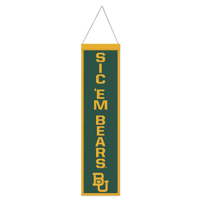 Baylor Bears Wool Banner 8X32 in.