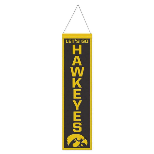 Iowa Hawkeyes Wool Banner 8X32 in.