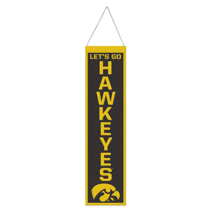 Iowa Hawkeyes Wool Banner 8X32 in.