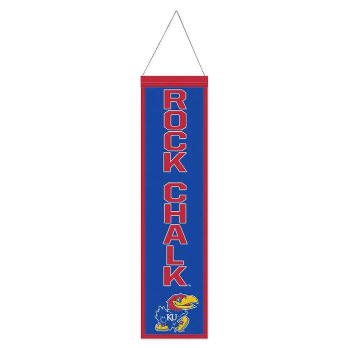Kansas Jayhawks Wool Banner 8X32 in.