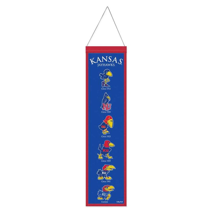 Kansas Jayhawks Wool Banner 8X32 in.