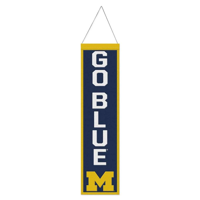 Michigan Wolverines Wool Banner 8X32 in.