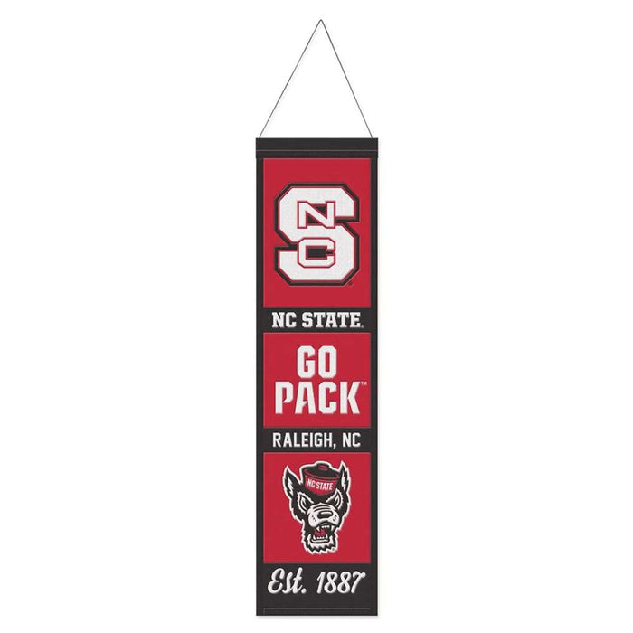 North Carolina State Wolfpack Wool Banner 8X32 in.