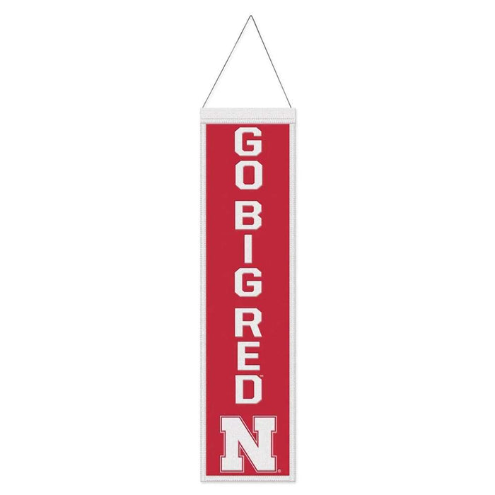 Nebraska Corn Huskers Wool Banner 8X32 in.