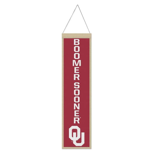 Oklahoma Sooners Wool Banner 8X32 in.