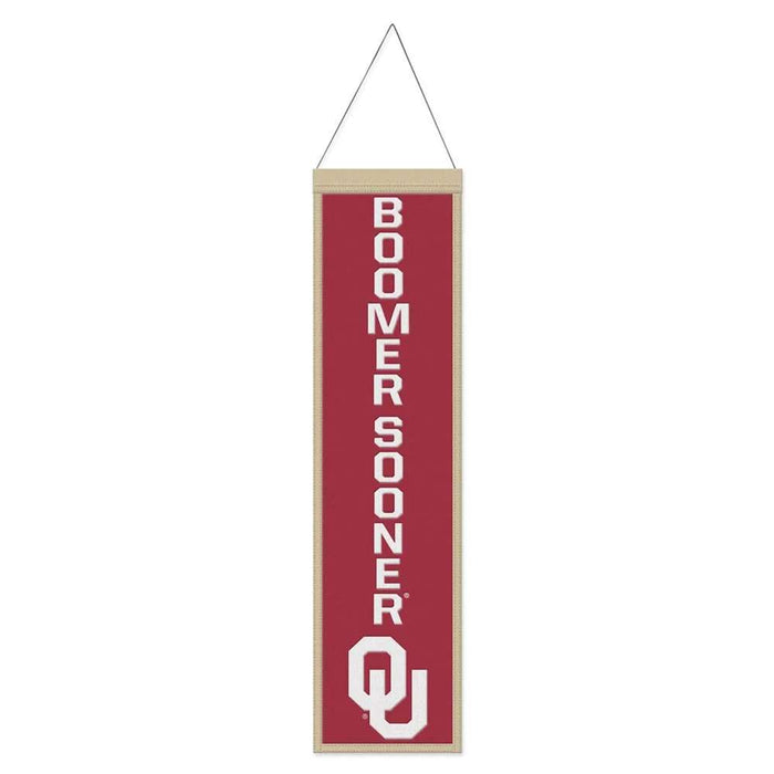 Oklahoma Sooners Wool Banner 8X32 in.